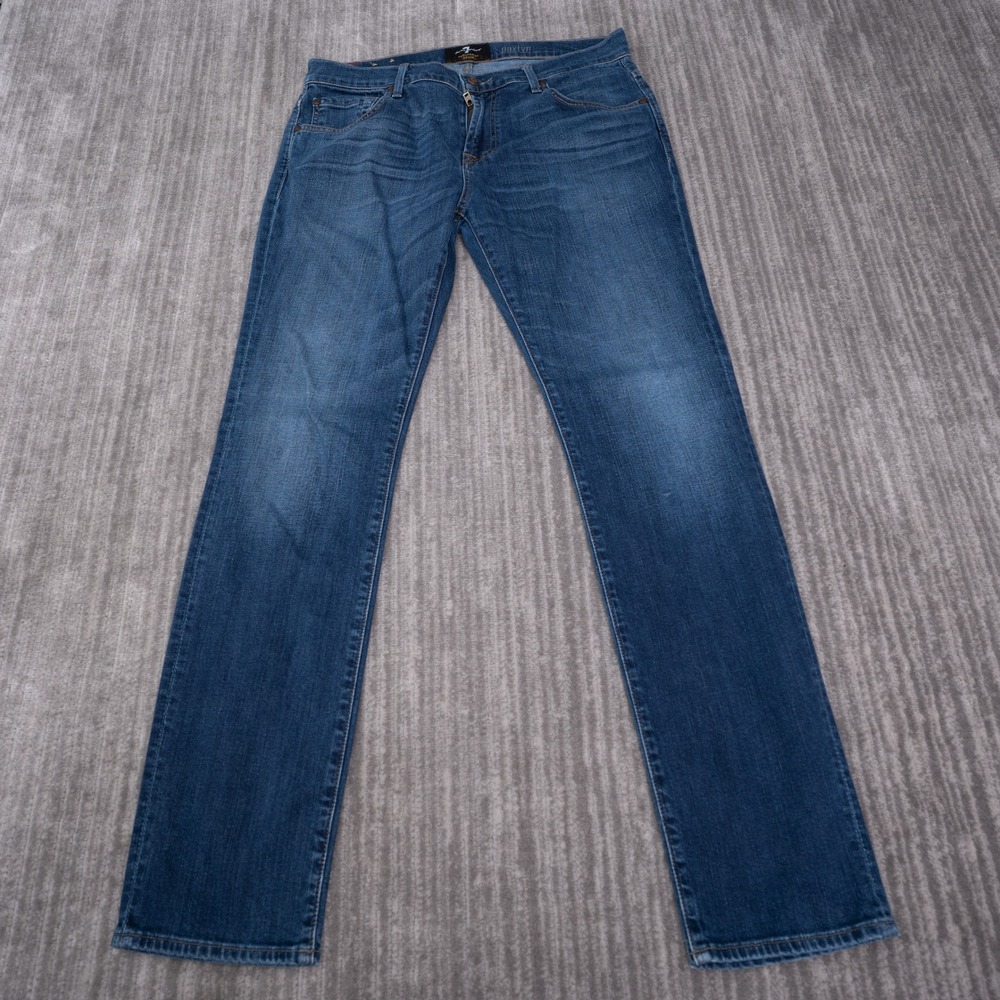 7 For All Mankind Paxtyn Jeans Women 35 Blue Excellent Foolproof Skinny Denim